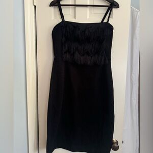 Banana Republic black fringe dress